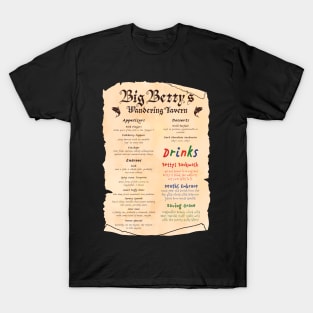 Big Betty's Menu T-Shirt